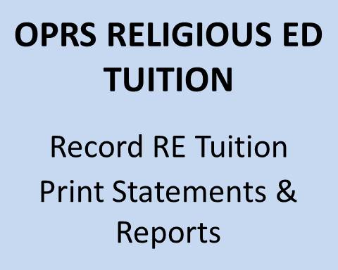 OPRS RE Tuition